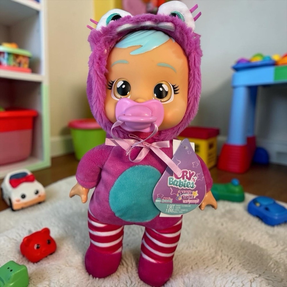 Cry Babies Stars Etoiles Tiny Cuddles Plush Doll Pink Monster NWT 12"